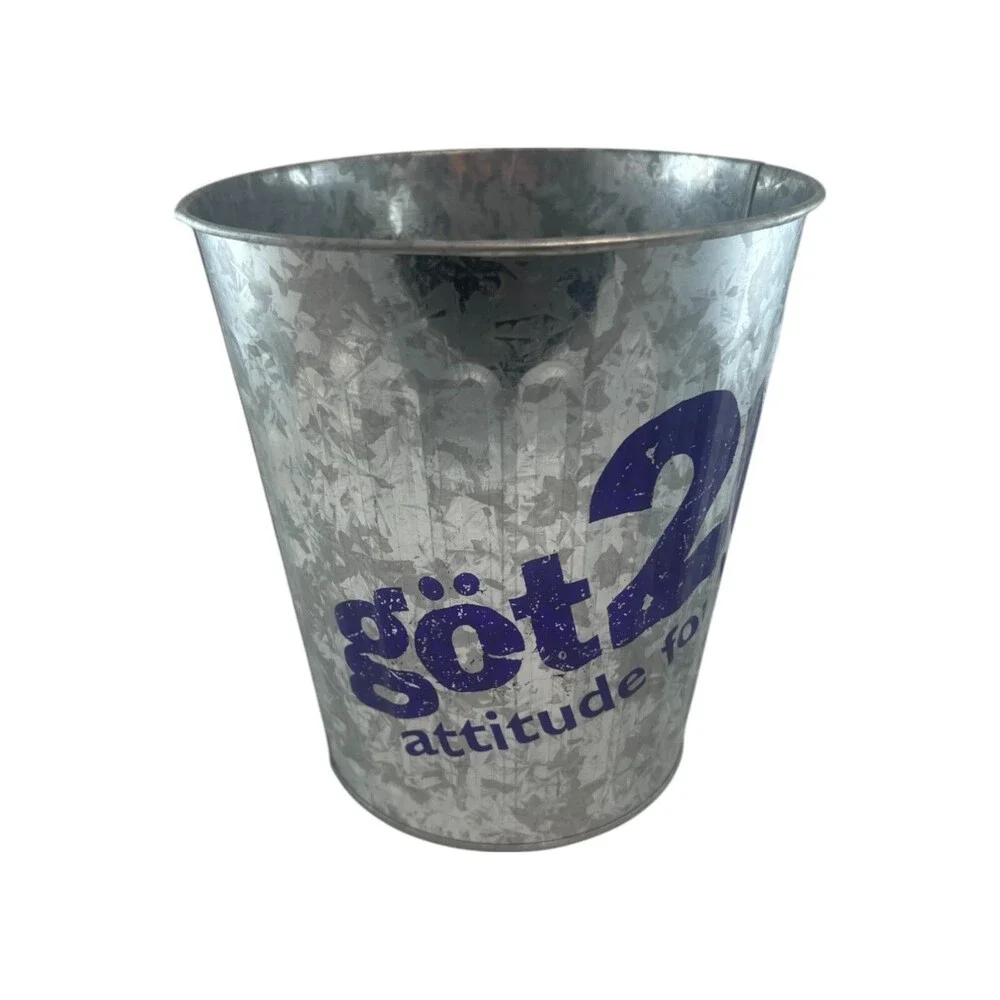 SCHWARZKOPF GOt2B Branded Metal Tip Trash Bucket Y2K Decor Vintage 90s RARE!